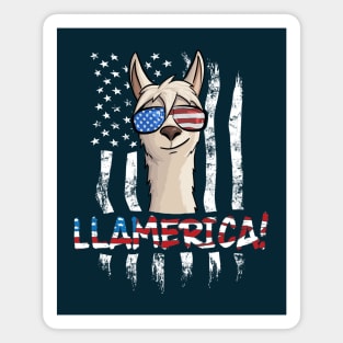 LLamerica American Flag LLama Pun Magnet